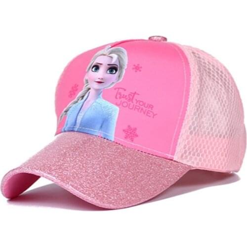 Summer Frozen Elsa Anna Princess Little Girls Accessories 2-7 Year Children Peaked Cap Pretty Girl Sun Hats Kids Baseball Caps