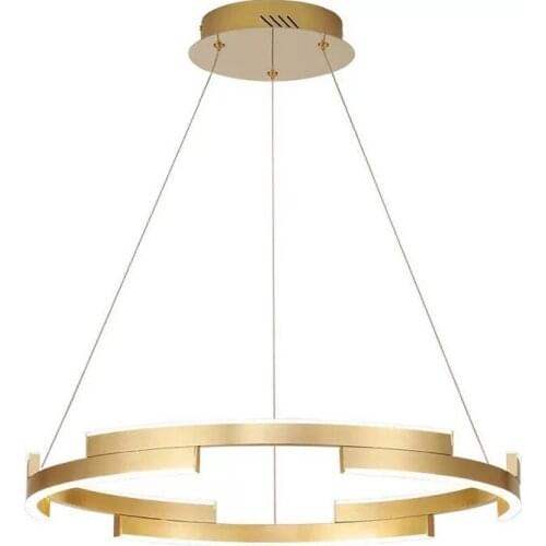Living room chandelier simple modern light luxury fashion household LED golden round bedroom nordic restaurant lamp