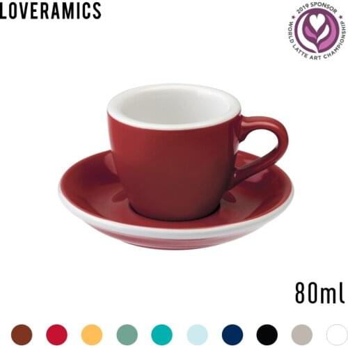 Loveramics Egg 80ml Professional Cup and Saucer Set Garland Cup Latte Coffee Basic Color Creamic Tea Breakfast Home Drinkware