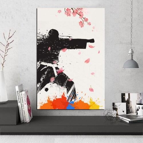 Wall Art Canvas Frame Poster and Prints Scroll Canvas Painting Art Print Picture Home Decoration for Living Room Taekwondo Art