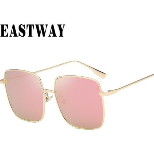 New fashion classic metal sunglasses ladies brand designer mirror sunglasses reflective flat mirror UV400 sun glasses women