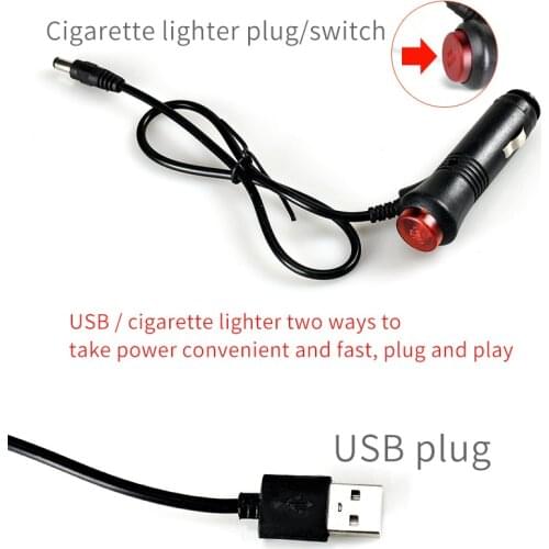 USB plug Cigarette light plug for car foot light