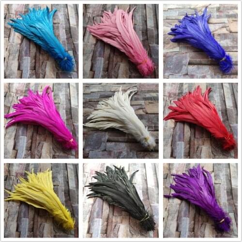 Wholesale 50/100Pcs Multicolor 14-16inches/35-40cm Rooster Feather Clothing Hat Necklace Earrings Wedding Accessories Decorative