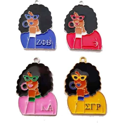 1.3Inch Tall Greek Sorority Organization DIY Charm Lady Girl Pendant Charm