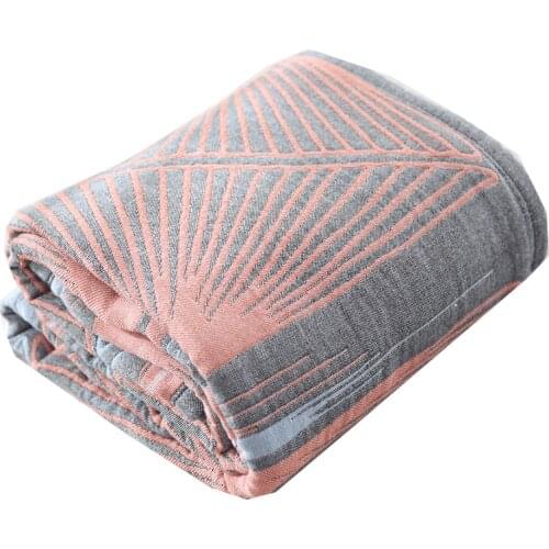 Cozy Sofa Cover Lightweight Muslin Cotton Throw Blanket for Bed Sofa Summer Bedding Coverlet Infant Stroller Wrap