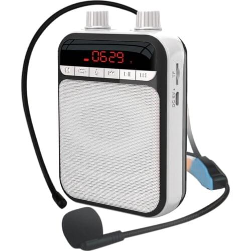 Portable Voice Amplifier Megaphone Booster with Microphone Personal Bluetooth Speaker for Teachers Tour Guides Trainers