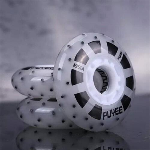 [72mm 76mm 80mm LED and Spark] 85A fire stone LED flash inline skates firestone wheel, red and white light roller