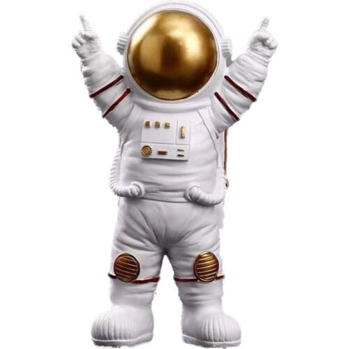 Resin Astronaut Figurines Fashion Spaceman With Moon Sculpture Decorative Creative Gift Miniatures Cosmonaut Statues