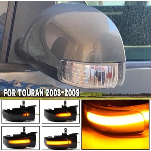 2PCS LED Turn Signal Indicator Lights For VW Touran 1T1 1T2 Side Rearview Mirror Light Lamp 2003 2004 2005 2006 2009