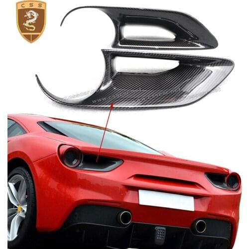 Carbon Fiber Rear Fog Light Lamp Cover Air Vent For Ferrari 488 GTB Spider 2015 2016 2017 2018 2019 Auto Accessories