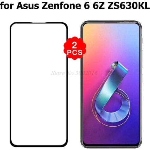 2PCS 9H Premium Tempered Glass for Asus Zenfone 6 6Z ZS630KL Full Cover Screen Protector Protective Film for Asus Zenfone 6 2019