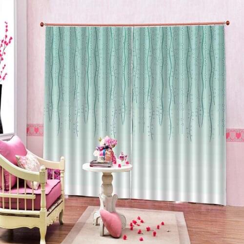 Green curtains Luxury Blackout 3D Curtains Living Room Bedroom Drapes Cortinas simple Blackout curtain