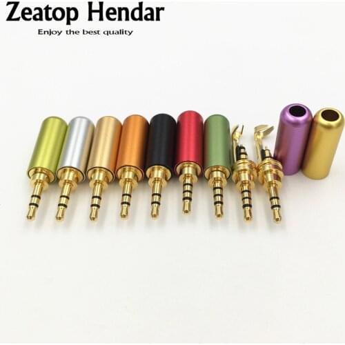 100Pcs 2.5mm 3 4 Pole Stereo with Clip Audio Jack Solder Connection Plug for DIY Repair Headphone Connector Aluminum Shell