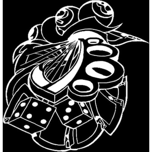 16.1*16.7CM Lovely Casino Poker Car Sticker Motorcycle Graphic Decoration C12-0047