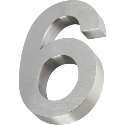 200mm 3D Brushed stainless steel house number signs ourdoors Modern big sign address numbers for Homes Weather Resistant Durable