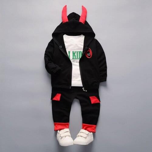 2020 Children Clothing 3pcs sets Coat+Tshirt+Long Pants Fashion Pocket Decor Kids Boy Spring Autumn Suit Cotton Sports Tracksuit