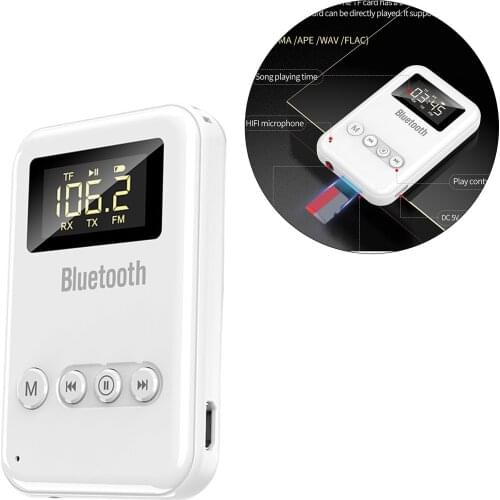 Bluetooth 5.0 Transmitter Receiver Adapter LED Display Screen