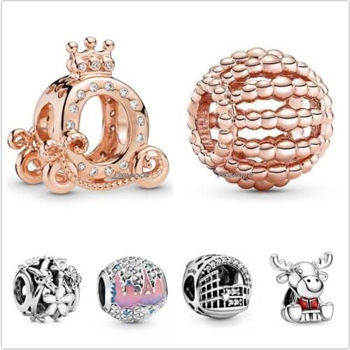 Authentic 925 Sterling Silver Vest Canada Moose Maple Leaf Branch Charm Beads Fit Pandora Bracelet & Necklace Jewelry