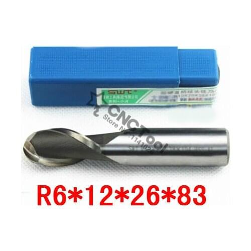 Free shipping 5PCS R6.0 high speed steel ball end milling cutter, straight shank white steel cutter, R alloy milling cutter