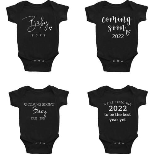 2022 Pregnancy Announcement Boys Girls Bodysuit Baby Coming Soon 2022 Ropa Outfit Summer Short Sleeve Wear Fast Shipping