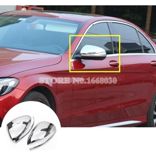 ABS Side Rearview Mirror Trim Cover 2pcs For Benz C Class W205 S205 2014-2020 Car accesories interior Car decoration