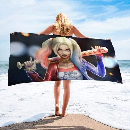 Harleen Quinzel Squads Suicide Quick Dry Beach Towel Microfiber Face Washcloth Washrag Swimming Surfing Bath Towels
