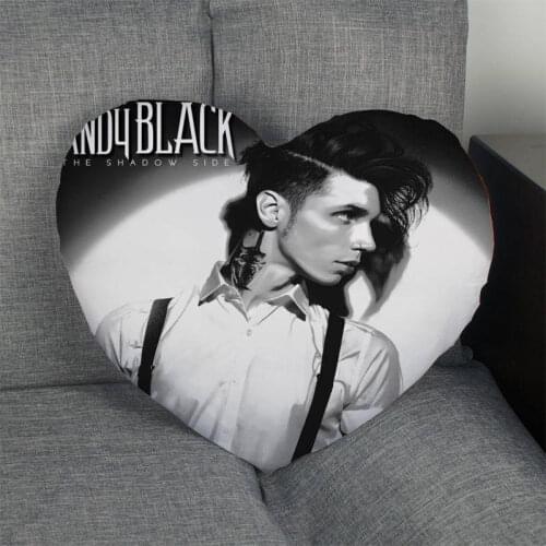 Andy Black Custom Heart Shape Pillow Cover Custom Zipper Pillowcase Cover Wedding Home Office Decorative