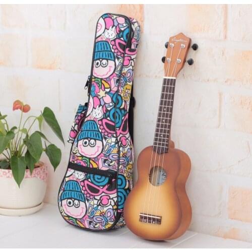 Cartoon Thicken 10MM Soprano Concert Tenor Ukulele Bag Case Backpack 21 23 26 Inch Ukelele Mini Guitar Accessories Parts Gig