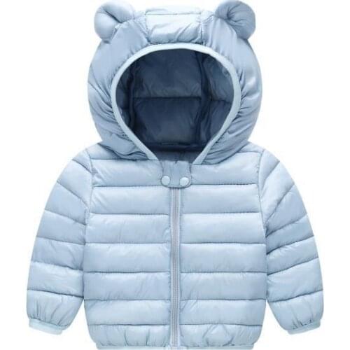 Baby Girls Jacket Kids Boys Light Down Coats Ear Hoodie Autumn Winter Girl Clothes Infant Children Clothing Boys Overcoat