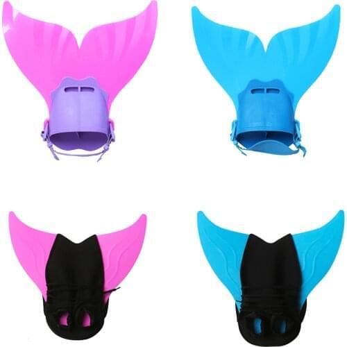Kids Mermaid Flippers Children Swimming Fins Whale Tail Silicone Flippers Swimming Gear