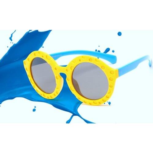 Kids Sunglasses Trendy Boys Girls Decoration Luxury Brand Shades for Children UV Protection Silicone Round Eyewear Fashion 2021