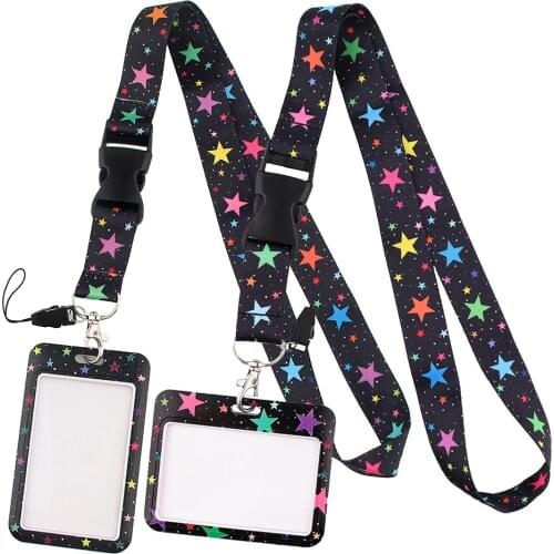 DZ1409 New Fashion Star Neck Straps lanyard Car Keychain ID Card Pass Gym Mobile Phone Key Ring Badge Holder Jewelry