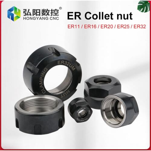 ER11 ER16 ER20 ER25 ER32 CNC Router Engraving Collet Clamping Hex Nut,For CNC Lathe Milling Collets Chuck Holder