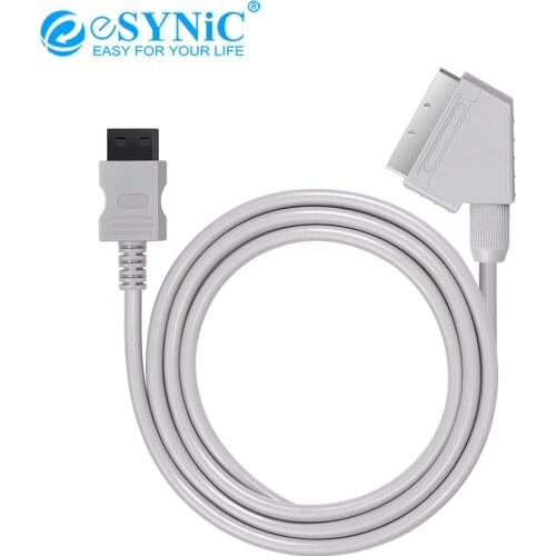 ESYNiC 1.8 Meters Real RGB Scart Cable for Wii Wii U Scart Lead supports 720p / 1080i HDTV System PVC Jacket