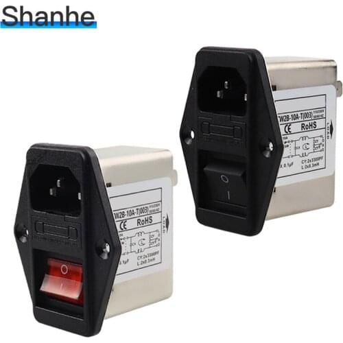 10A power EMI filter with big rocker switch & socket Connector