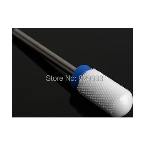 Ceramic Nail File Drill Bit Beauty Care Manicure Pedicure Electric Dremel Polishing Large Barrel Smooth Top Shape White Medium