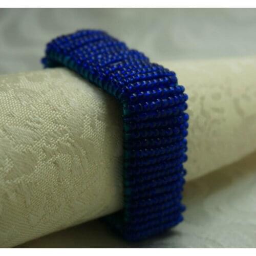 Glass beaded square wedding decoration napkin ring, wholesale napkin holder