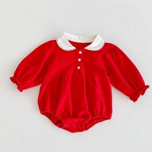 Infant Baby Girls Jumpsuit Cotton Long Sleeve Newborn Baby Girls Bodysuits Spring Autumn Toddler Baby Girls Clothes