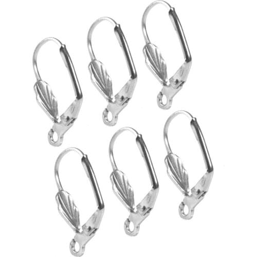 20pcs/lot Stainless Steel Diamond Shell Shape French Earring Hook Earring Hooks Findings Earring Jewelry For Jewelry Making