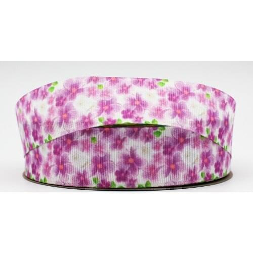 Purple Flowers Ribbon Grosgrain Diy Hairbow Headwear Printed Ribbon Gift Decoration Ribbon 16MM22MM 25MM 38MM 57MM 75MM