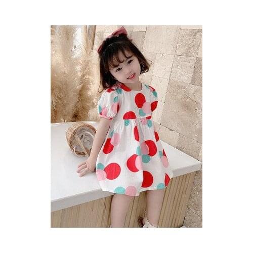 2021 Summer New Girls' Fashionable Dress Childrens Clothing Trendy Baby Polka Dot Princess Dress