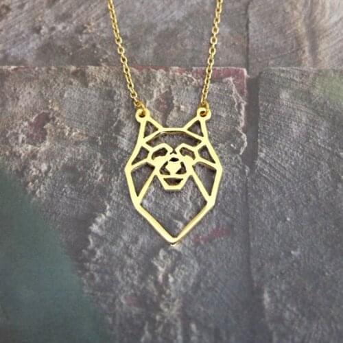 Wholesale Trendy Origami Pomeranian Necklace Women Statement Necklace Pet Jewelry Dog Lover