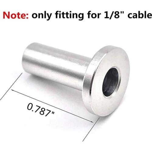 PQWN 64 Pack Stainless Steel Protector Sleeves For 1/8 Inch Cable Railing , Wood Posts , Diy Balustrade T316 Marine Grade