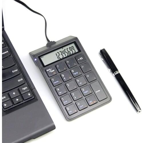 Wired Numeric Keypad and Calculator 2-in-1, Number Pad Keyboard with 12-Digit LCD Display for PC, Laptop