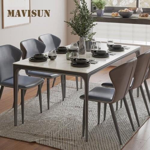 Luxury Customized Marble Dinning Furniture High-End Combination Of Modern Dining Table And Chairs Restaurant Kitchen Table