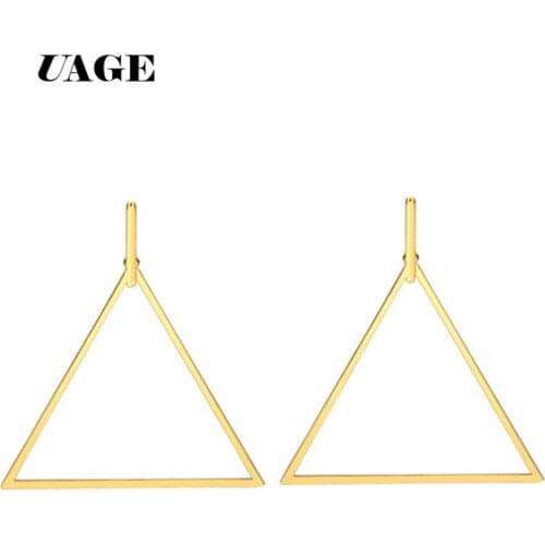 UAGE Sizes Hot Sale Smooth Triangle Hoop Earrings For Women Punk Fashion Tear Drop Jewelry Trendy Big Size Earring Party Gift