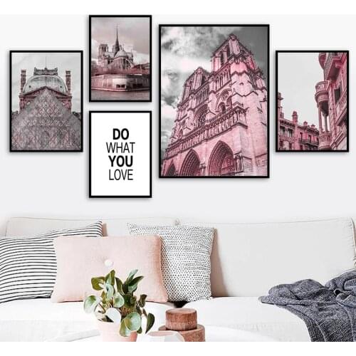 Notre Dame De Paris Retro Architecture Wall Art Canvas Painting Nordic Posters And Prints Wall Pictures For Living Room Decor