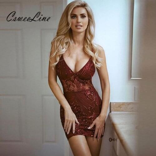 Women sequin summer dress 2019 v neck spaghetti strap sexy hollow out sequins bodycon dress party club wear short mini dresses