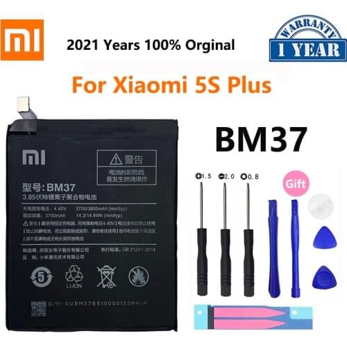 100% Orginal Xiao mi BM37 3800mAh Battery For Xiaomi 5S Plus Mi5S Plus High Quality Phone Replacement Batteries