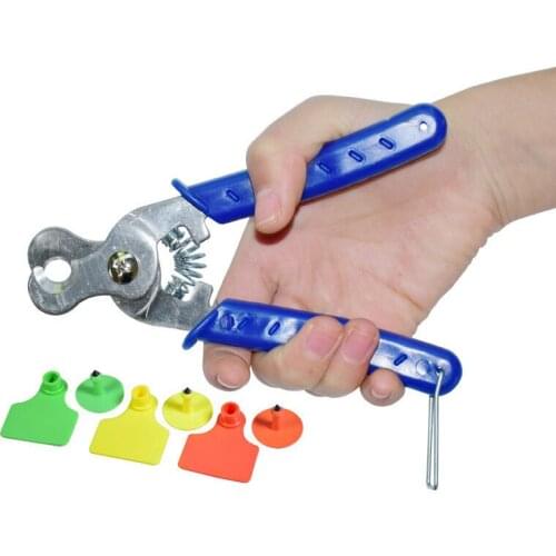 Uvet 2pcs Veterinary animal ear tag pliers Stainless steel non-toxic livestock Pig cattle sheep Ear marking tools